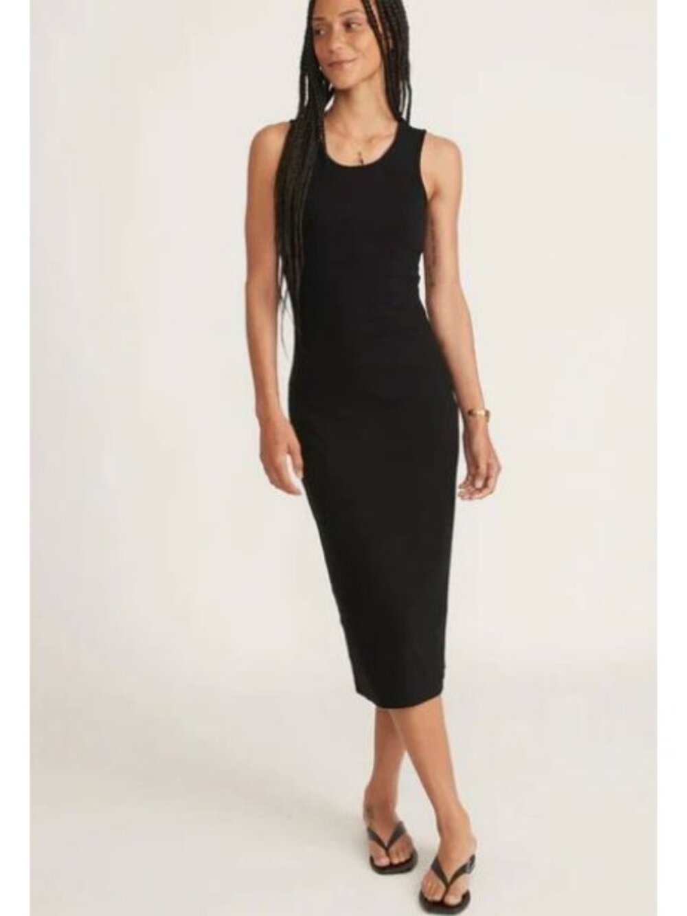 MARINE LAYER lexi rib daytime tank dress in black size XL
